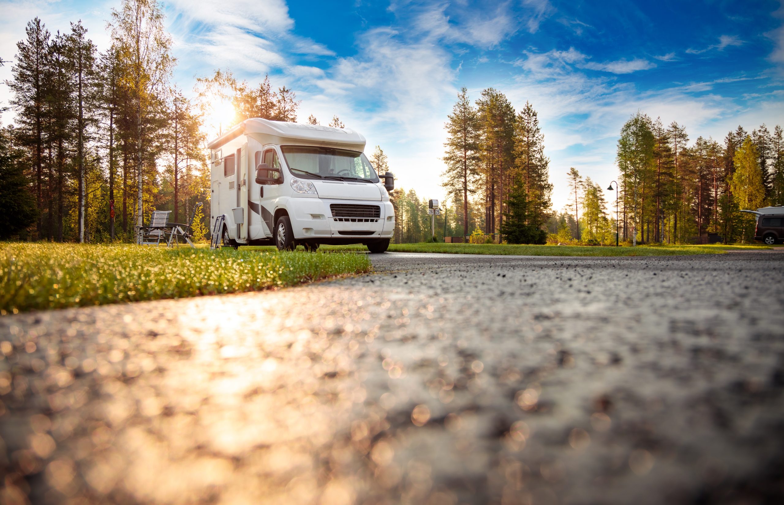 Family vacation travel RV, holiday trip in motorhome, Caravan car Vacation.